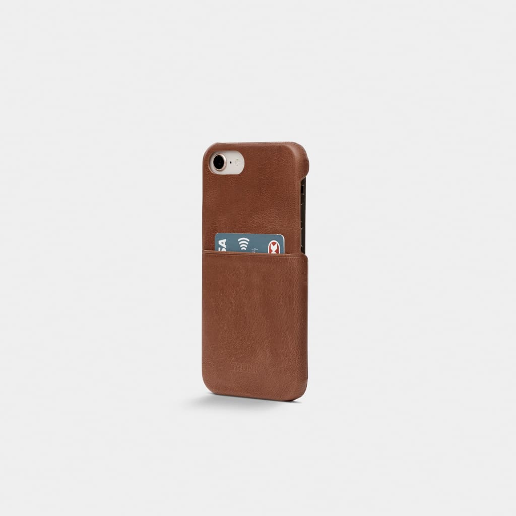 Brown Leather iPhone Cover - iPhone 6, 7, 8 - Neoprene 