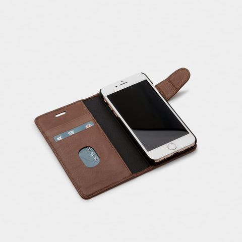 Brown Leather iPhone Wallet Case